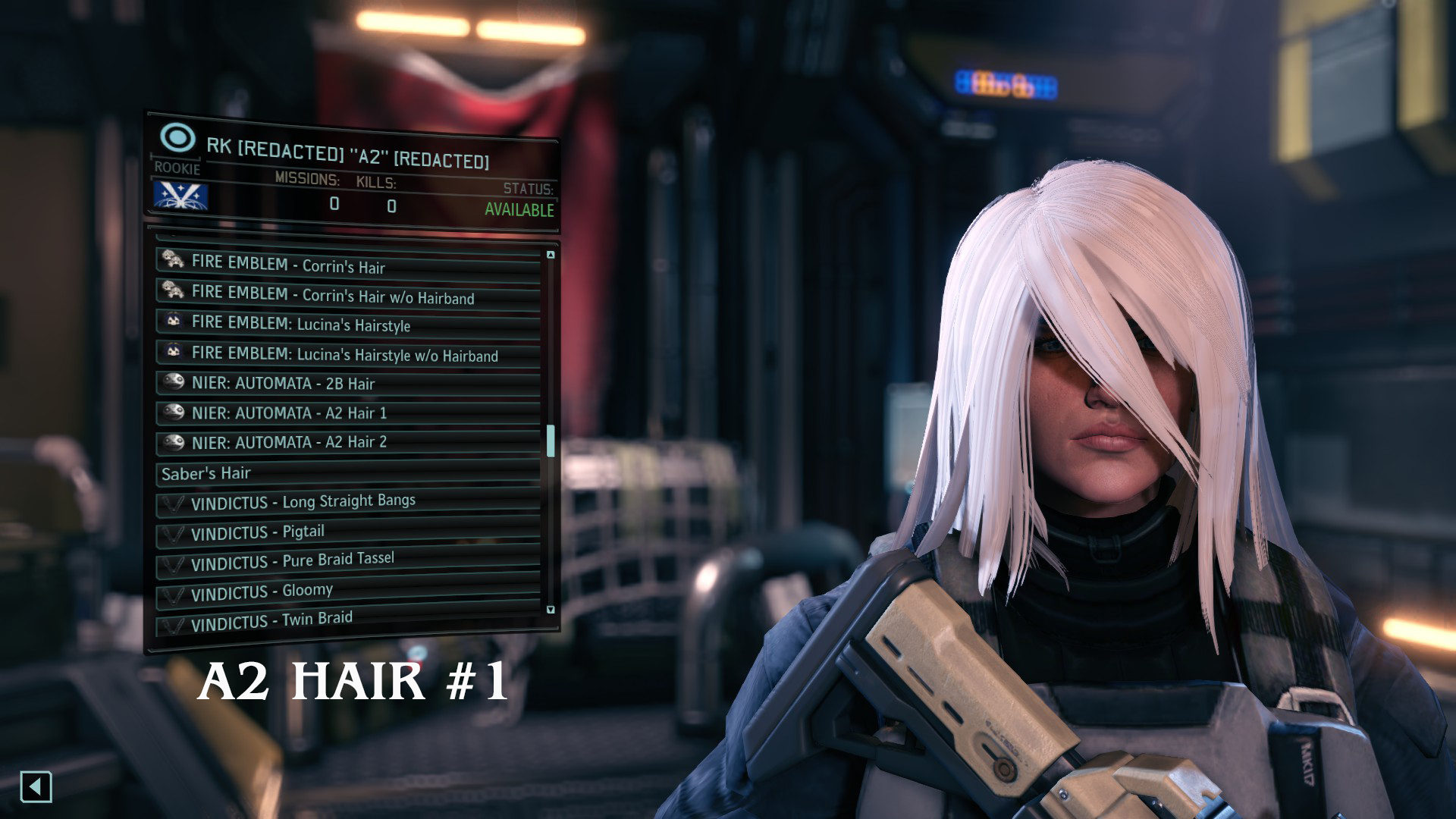 Мод NieR Automata - A2 & 2B Hair & Headband [WOTC]