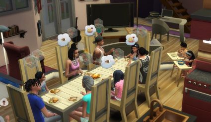 Мод Eat at tables - симы едят за столом в Sims 4