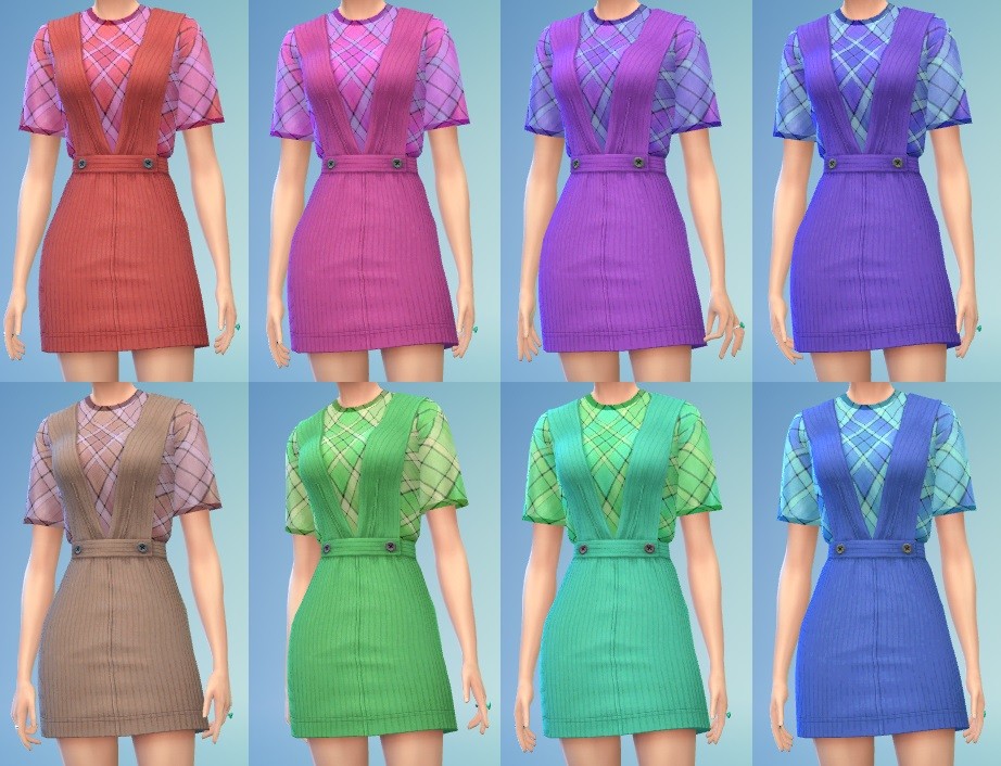 Мод одежды Pinafore with TShirt - Пинафоре с футболкой для Sims 4